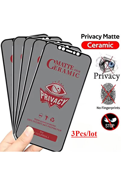 Choice27 3 قطع من واقيات الشاشة الخزفية غير اللامعة لحماية الخصوصية لهواتف آي...