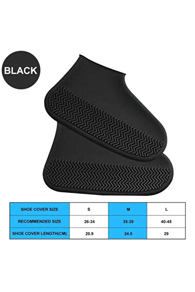 Choice9 L (41-45) D23-Black 1 Pair Rain Boot Overshoes For Outdoor Use, Silic...