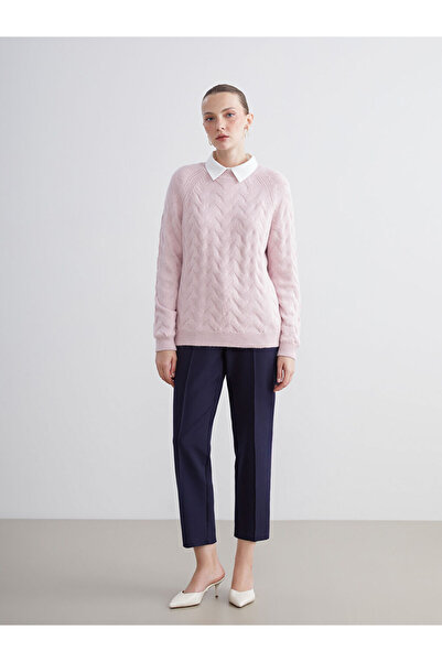 LC Waikiki Sparkling Choices from Shining Store | Crew Neck Self Patterned Women's Knitwear Sweater