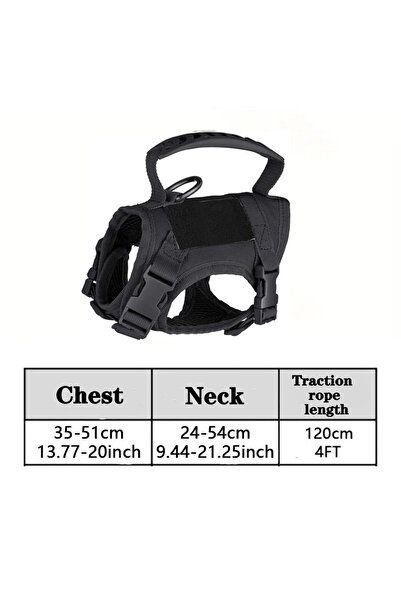 Choice حزام أسود تكتيكي للقطط والكلاب للعمل حزام صدر قابل للتعديل للحيوانات الأليفة شبكة ناعمة للتدريب Pupp