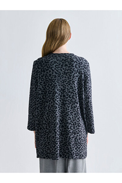 LC Waikiki Sparkling Choices from Shining Store | Crew Neck Leopard Print Women's Cardigan