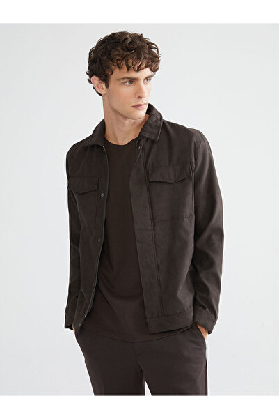 LC Waikiki Λαμπερές επιλογές από το Shining Store |   Ανδρικό παλτό από σουέτ με γιακά πουκάμισο τυπικού τύπου