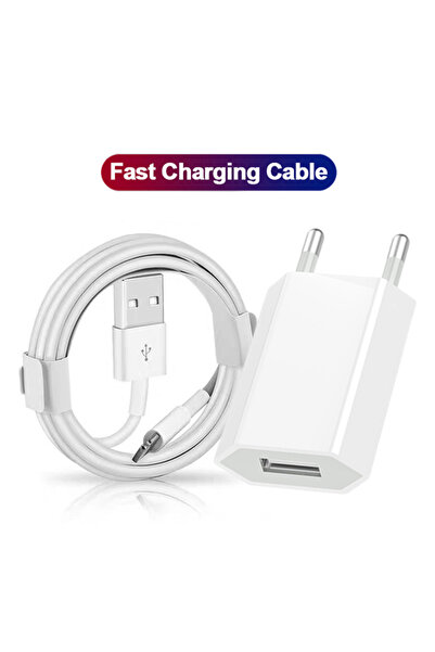 Choice قابس EU - كابل بطول 1.5 متر شاحن حائط USB سريع EU لأجهزة iPhone X XR X...