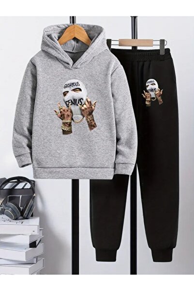 Cevval Дитячий худі з капюшоном і спортивний костюм з 3-нитковим шардоном для осені/зими