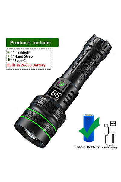 Choice ZOOM black Super Bright-26650 Most Powerful Long Shot LED Flashlight Z...