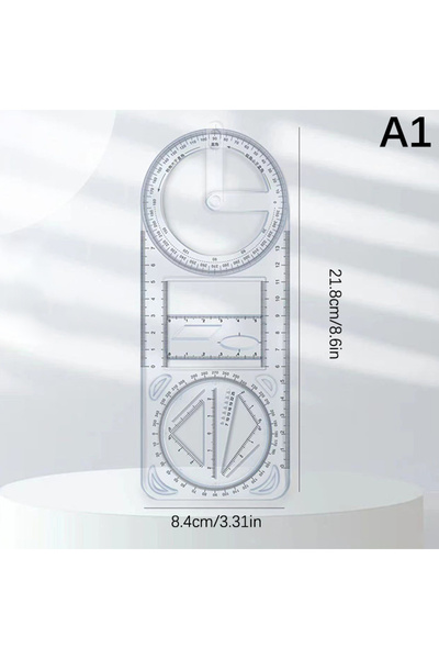 Choice A1 1PCS Multi Functional 360 ° Movable Geometric Drawing Ruler For Pri...