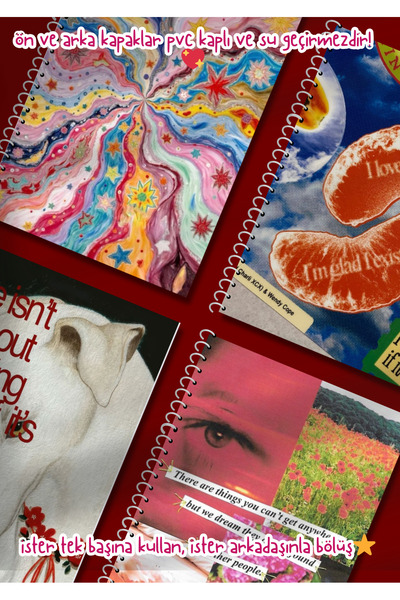 merccuri crafts A5 Spiral School Notebook 50 Sheets Set of 4 - Lined - Pvc Coated Waterproof Hard Cover