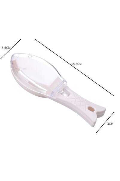 Flippy Αφαίρεσης Λεπιών Ψαριού, Flippy, Χειροκίνητο, Σχήμα Ψαριού, Θήκη Συλλογής, Πλαστικό, 15,5x5,5 cm, Λευκό