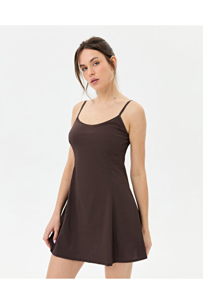 Ayma Active Дамска кафява спортна рокля тип комбинезон - органичен памук, вискоза EcoVero™, регулируема