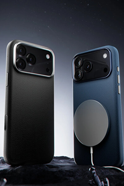 Fuchsia iPhone 17 Pro Wonder Leather Magsafe Cover - Navy Blue