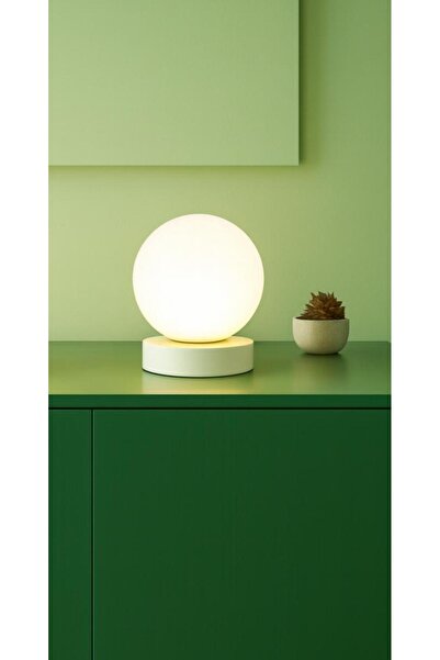 VENON 2 Pieces Globe Table Lamp Night Light Lampshade White 15 cm White Glop Glass Wired 15 cm Glop Glass