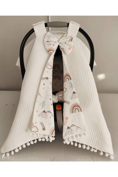 deva design %100 Pamuk Müslin Puset Örtüsü Ve Minderi