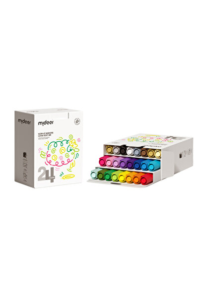 Mideer أقلام أكريليك فائقة النعومة - 24 لونًا