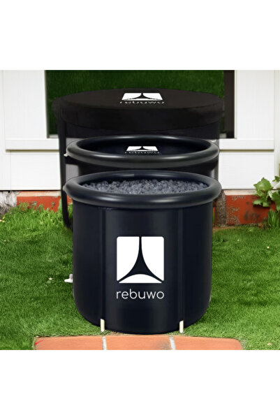 Rebuwo Sporcu Buz Küveti 300 L 75×75 cm–Kompakt Soğuk Su Terapisi Katlanabilir Dayanıklı Taşınabilir Küvet