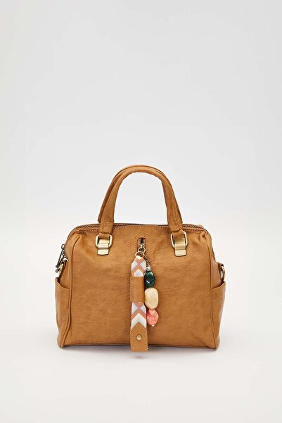 Levidor Kahve Taş Kuşak Aksesuarlı El Çantası