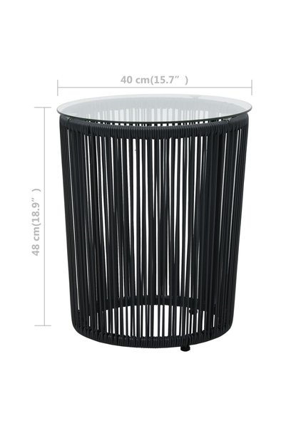 vidaxl 3 Piece Bistro Set with Cushions PE Rattan Black