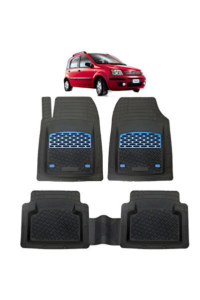 TEAMCAR Fiat Panda II Type Tray Compatible Mats (2003–2012) Blue