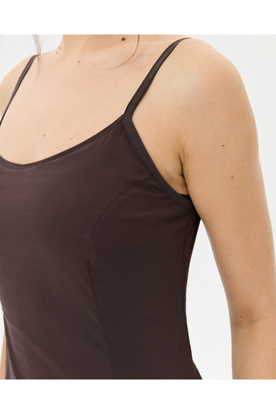 Ayma Active Γυναικείο Αθλητικό Φόρεμα Καφέ Ολόσωμο - Οργανικό Βαμβάκι, EcoVero ™   Παχύρρευστο, Ρυθμιζόμενο