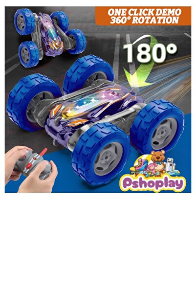 Pshoplay 360° Takla Atan Işıklı Şarjlı Akrobat RC Araba – Çift Taraflı Uzaktan Kumandalı Oyuncak