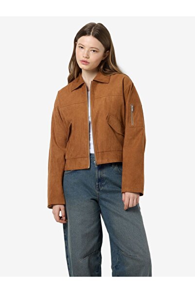 Noisy May Bomberjacke Wildlederimitat