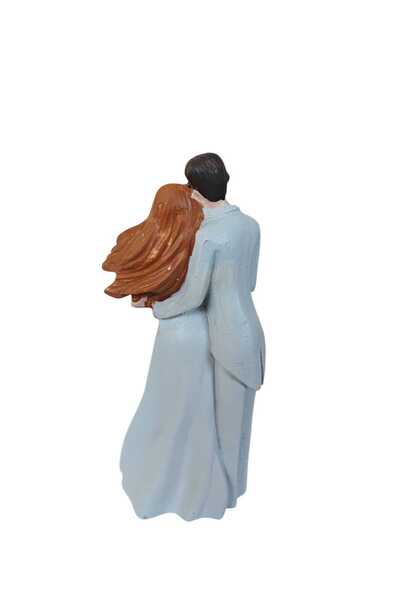 Lumea Bride and groom figurines "Embrace with Pink Bouquet" - Kardasis