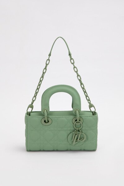 Levidor حقيبة يد مبطنة مع إكسسوارات سلسلة خضراء