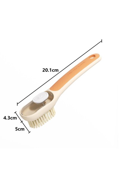 Flippy Perie multifuncțională 2 în 1 (piele întoarsă/densă), rezervor de lichid, mâner lung, 20,1 × 4,3 × 5 cm, Ora