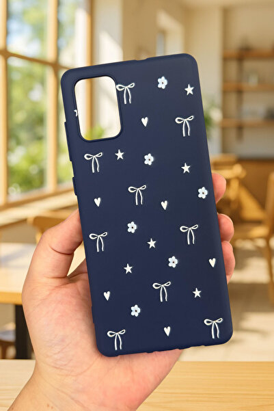 Vip Case Samsung Galaxy A51 Uyumlu Mini Fiyonk Desenli Silikon Darbe Emici Klasik Korumalı Rubber Kılıf