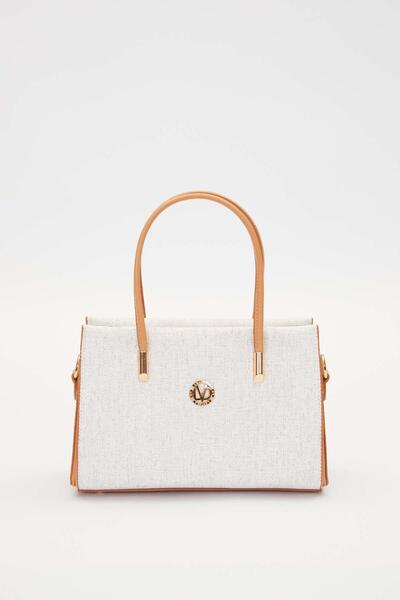 Levidor Krem Kumaş Görünümlü El Çantası