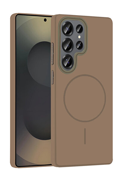 Fuchsia Samsung Galaxy S25 Ultra Broş Magsafe Kapak - Çöl Titanyum