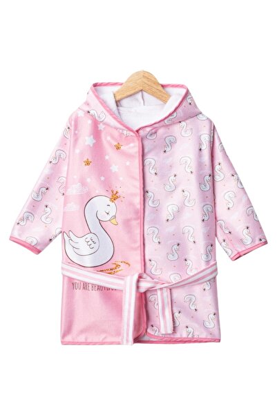 ZEYBABY Kız çocuk baskılı bornoz