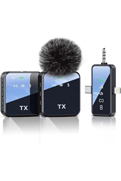NECOMI Wireless Lavalier Microphone, 3 in 1 Microphone for iPhone/Android/Camera, 20M Transmission,