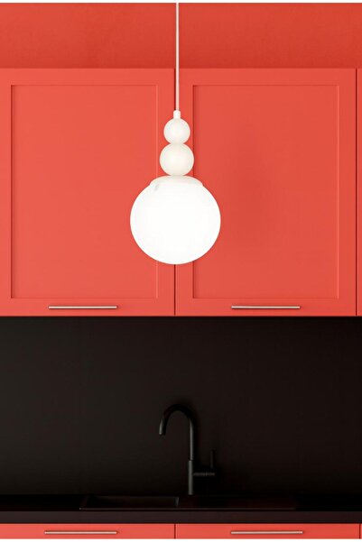 VENON KardanAdam Tekli Spor Tekli Sarkıt Avize Beyaz Kasa Beyaz Glop Camlı Sa...