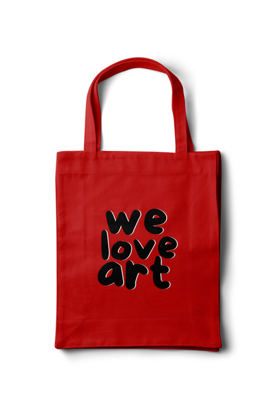 INKD Artistic Cloth Bag - We Love Art Motto Text Design - 35X40