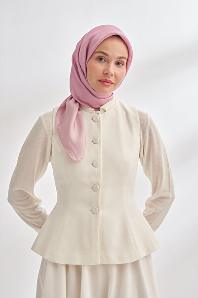 ARMANDA PREMIUM TWILL İPEK EŞARP - KOYU PUDRA