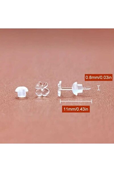 AyShope Antialerjik Görünmez Şeffaf Bioplast Silikon Kurdele Bir Çift Küpe