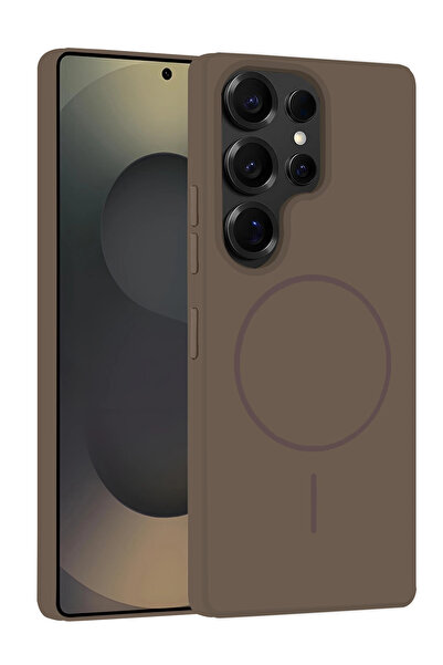 Fuchsia Samsung Galaxy S25 Ultra Kılıf Jully Magsafe Kapak - Kahverengi