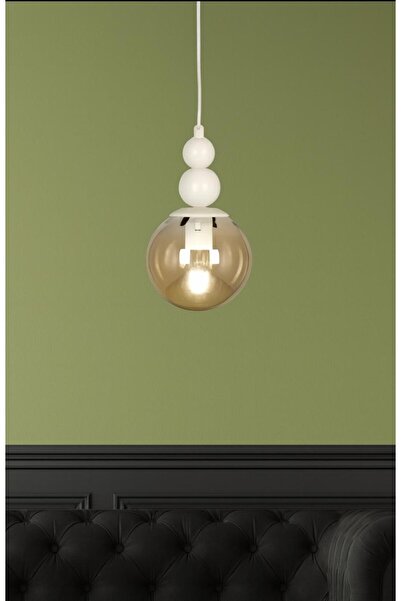 VENON KardanAdam Tekli Spor Tekli Sarkıt Avize Beyaz BAL Beyaz Glop Camlı Sal...