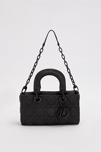 Levidor حقيبة يد مبطنة مع إكسسوارات سلسلة سوداء