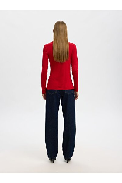 Selected Femme Oberteil mit langen Ärmeln Drapiertes