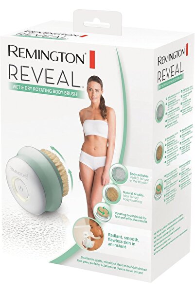 Remington Reveal Rotating Body Brush BB1000 with Exfoliation and Natural Bristle Brush Head