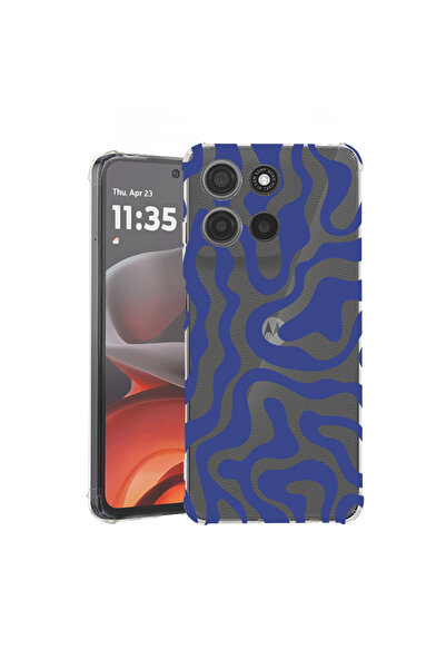 bestcase Husă antișoc pentru Motorola Edge 60 Pro cu design albastru abstract, 2052054 AS 1477