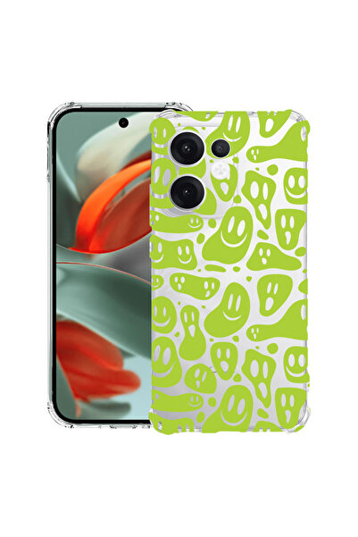 bestcase Carcasă antișoc Husa compatibilă cu Oppo Reno15 Pro, verde acid smiley