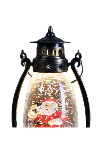 Flippy LED Christmas Lantern, Oil Lamp Model with Handle, 14x7x6 cm, Black