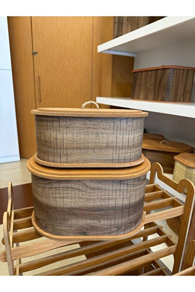 ARBOR EV Ahşap Bölmeli Patates Soğanlık Ve Ekmeklik Set