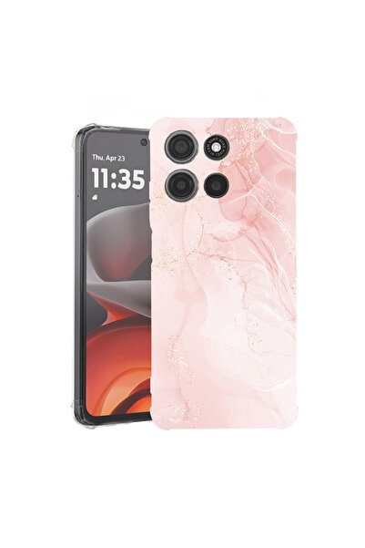 bestcase Husă antișoc pentru Motorola Edge 60 Pro cu design marmură roz pastel, 2052054 AS 1249