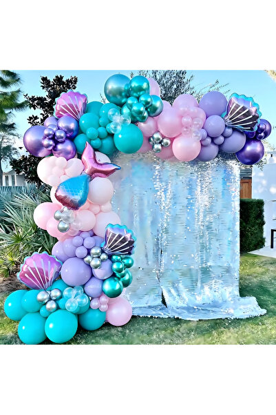 zola Set 97 baloane pentru arcada, model sirena, 100 buline dublu adezive, 5 ...