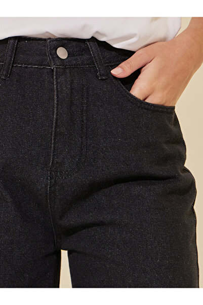 Take Two By Styli Mid Rise Solid Wide Leg Denim Jeans