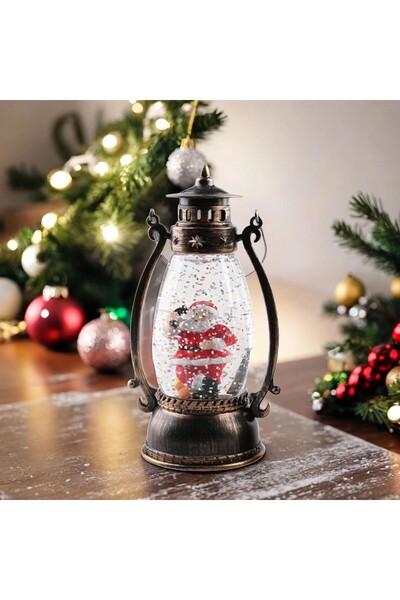 Flippy LED Christmas Lantern, Oil Lamp Model with Handle, 14x7x6 cm, Black