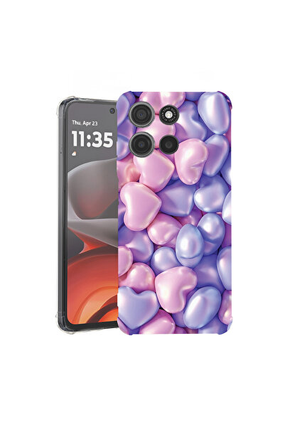 bestcase Carcasă antișoc pentru Motorola Edge 60 Pro cu design cu inimi colorate, 2052054 AS 1146